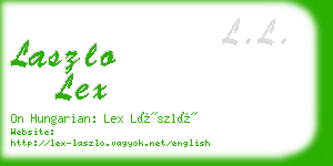 laszlo lex business card
